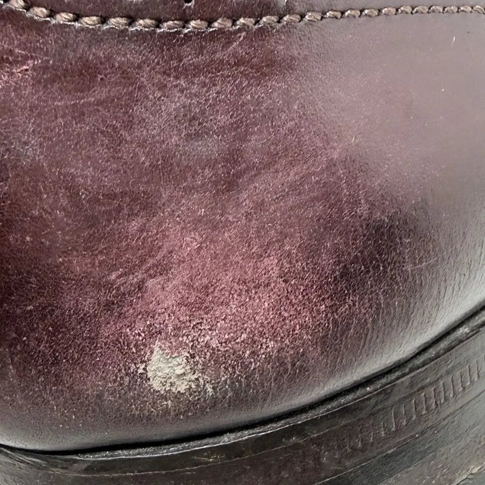 Alden 908 Medallion Perforated Tip Oxfords Shoes Mens 11.5 D / B Burgundy FLAWS